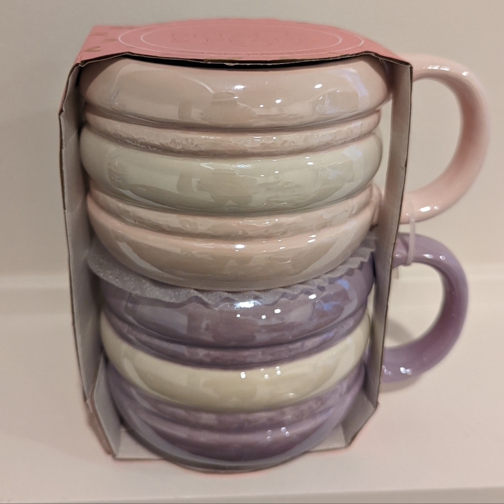 Pastel Ceramic Macaron Mug Set